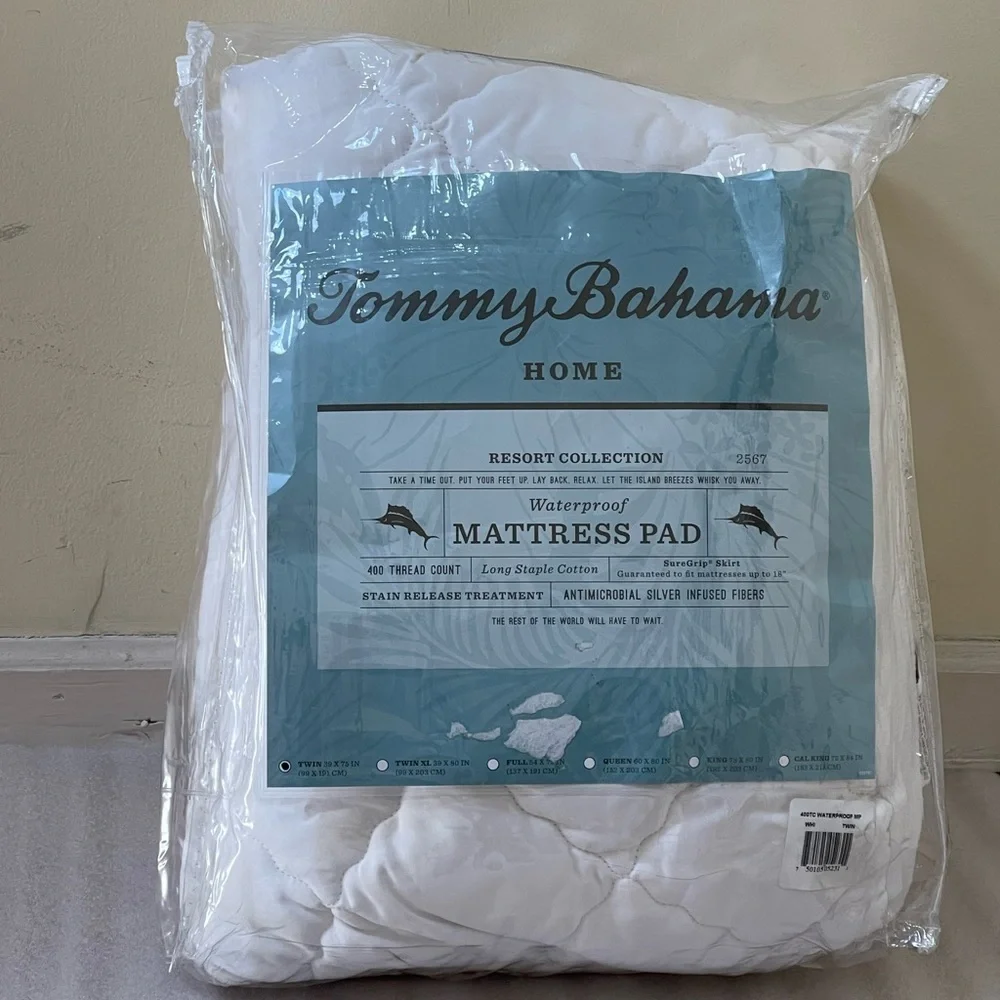 Tommy Bahama 400 Thread Count Waterproof Mattress Pad